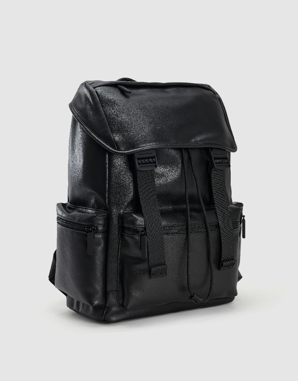 Double Buckled Vegan Leather Backpack