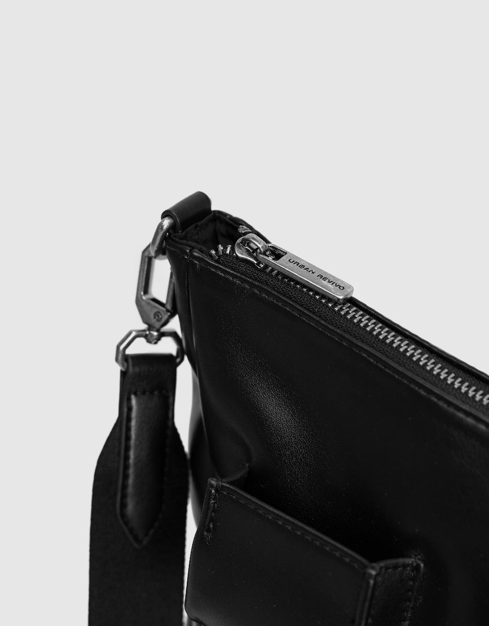 Multi-Pocket Vegan Leather Crossbody Bag