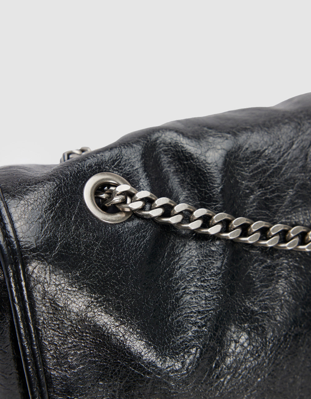 Chained Vegan Leather Shoulder Bag