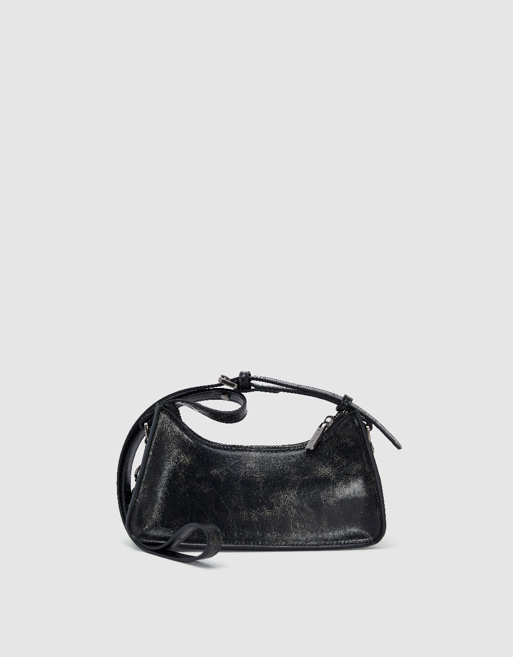 Embossed Vegan Leather Baguette Bag