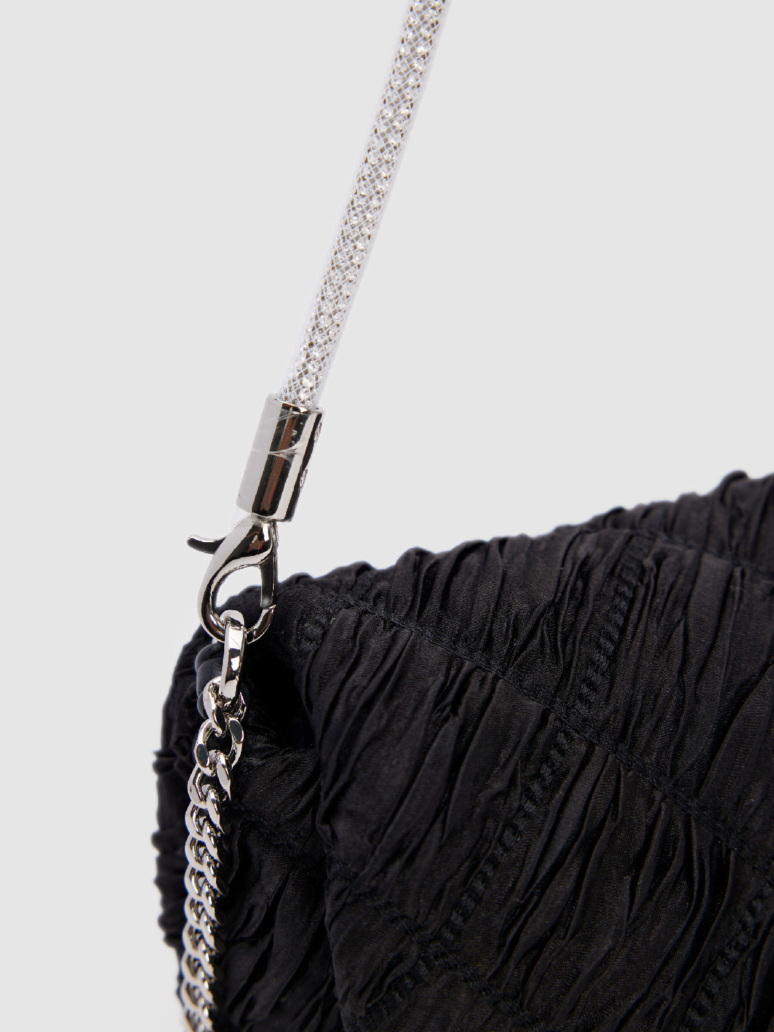 Textured Chained Shoulder Bag