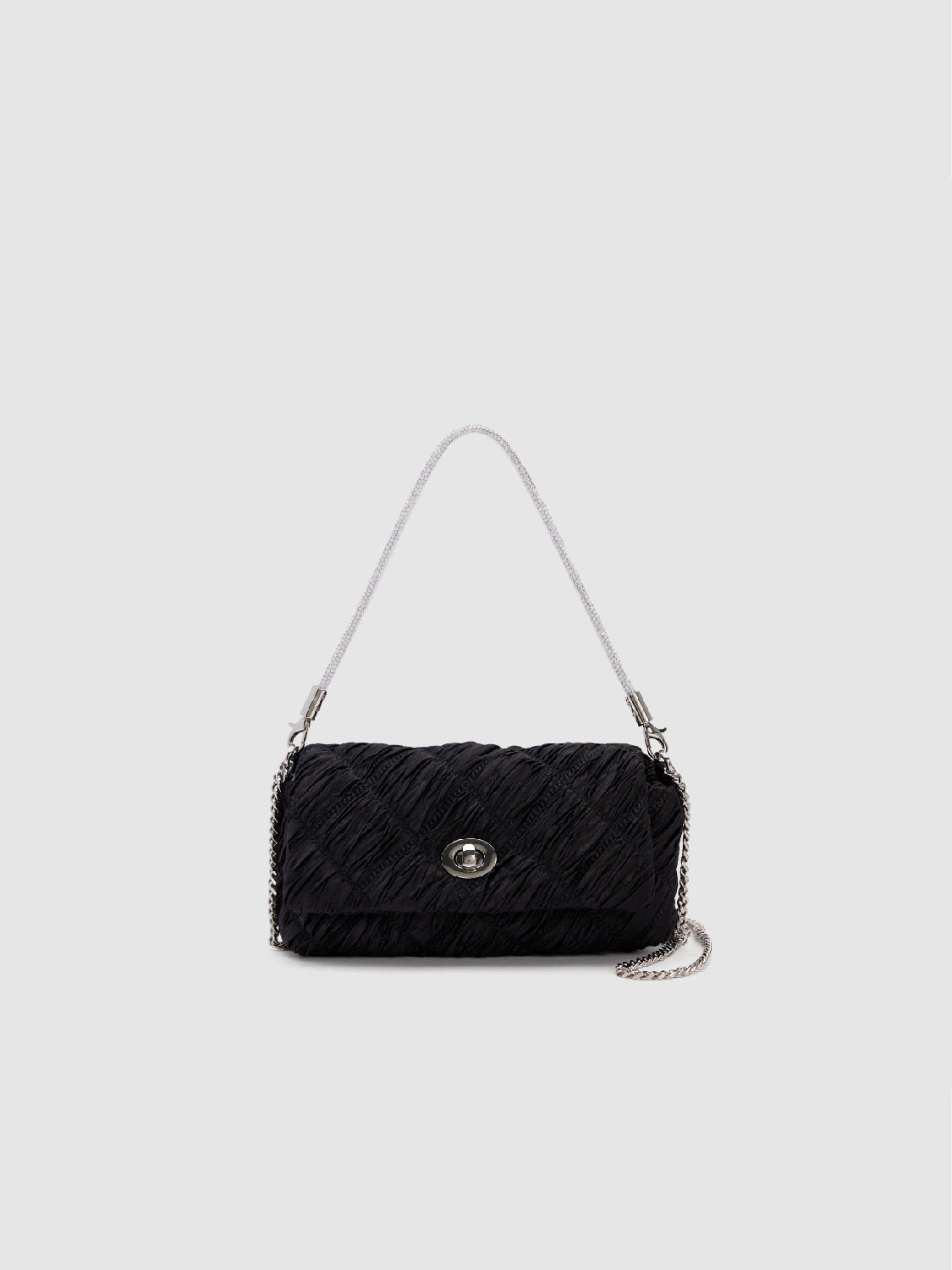 Textured Chained Shoulder Bag