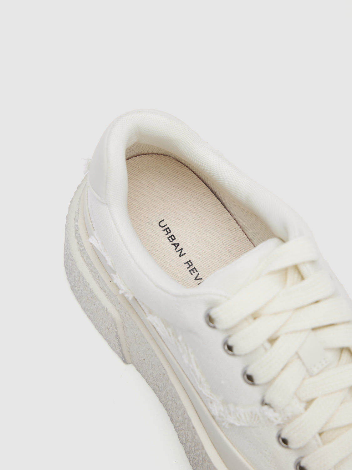 Raw Hem Round Toe Sneakers