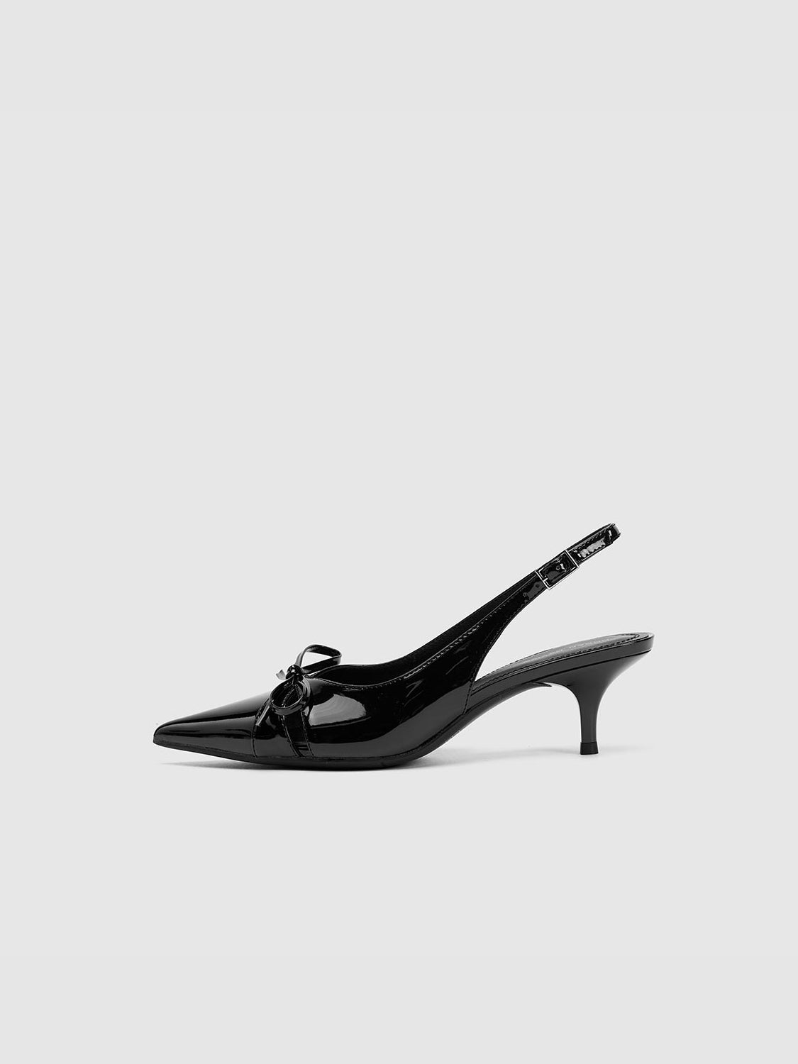 Pointed Toe Vegan Leather Heeled Slingbacks