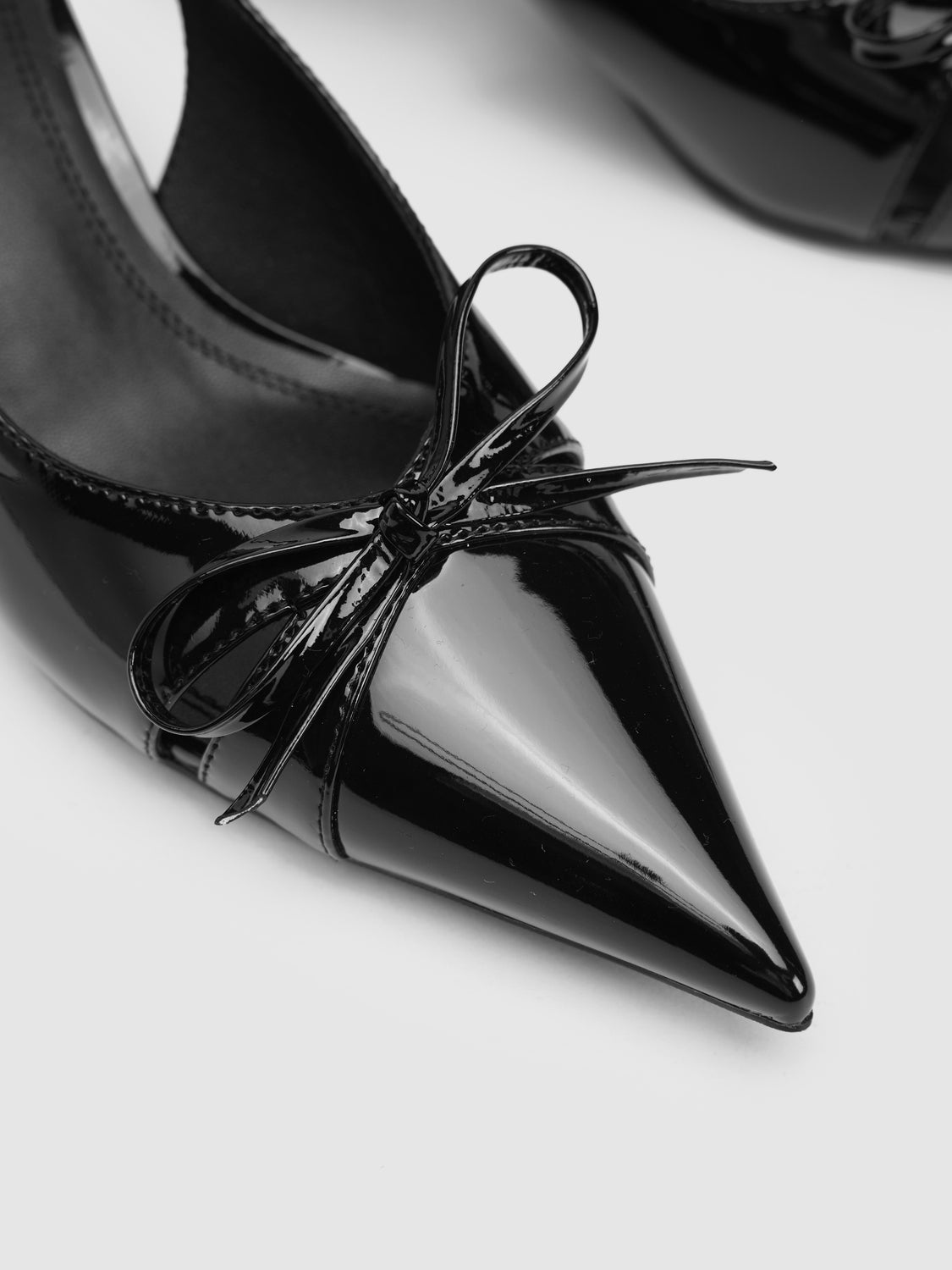 Pointed Toe Vegan Leather Heeled Slingbacks