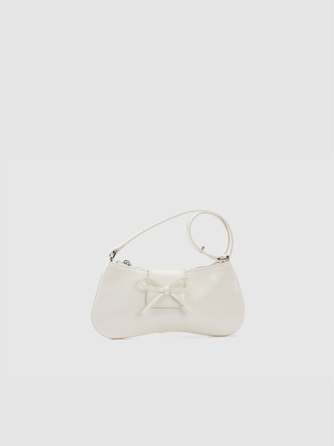 Bow Décor Vegan Leather Shoulder Bag