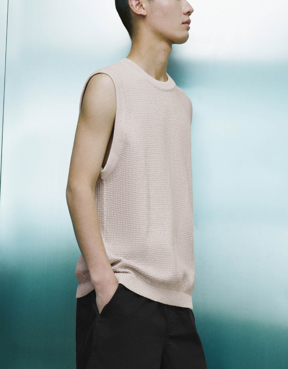 Crew Neck Knitted Tank Top