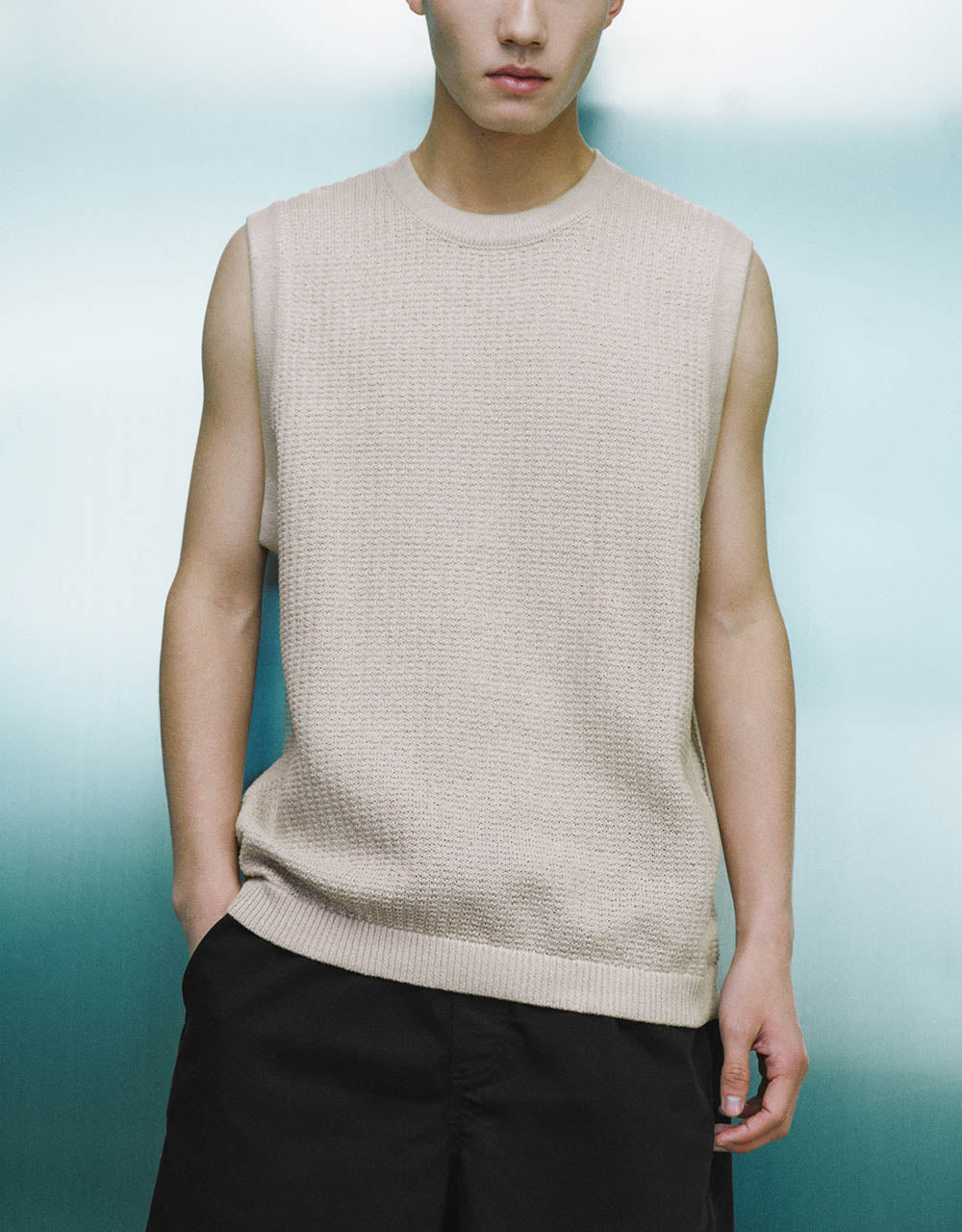 Crew Neck Knitted Tank Top