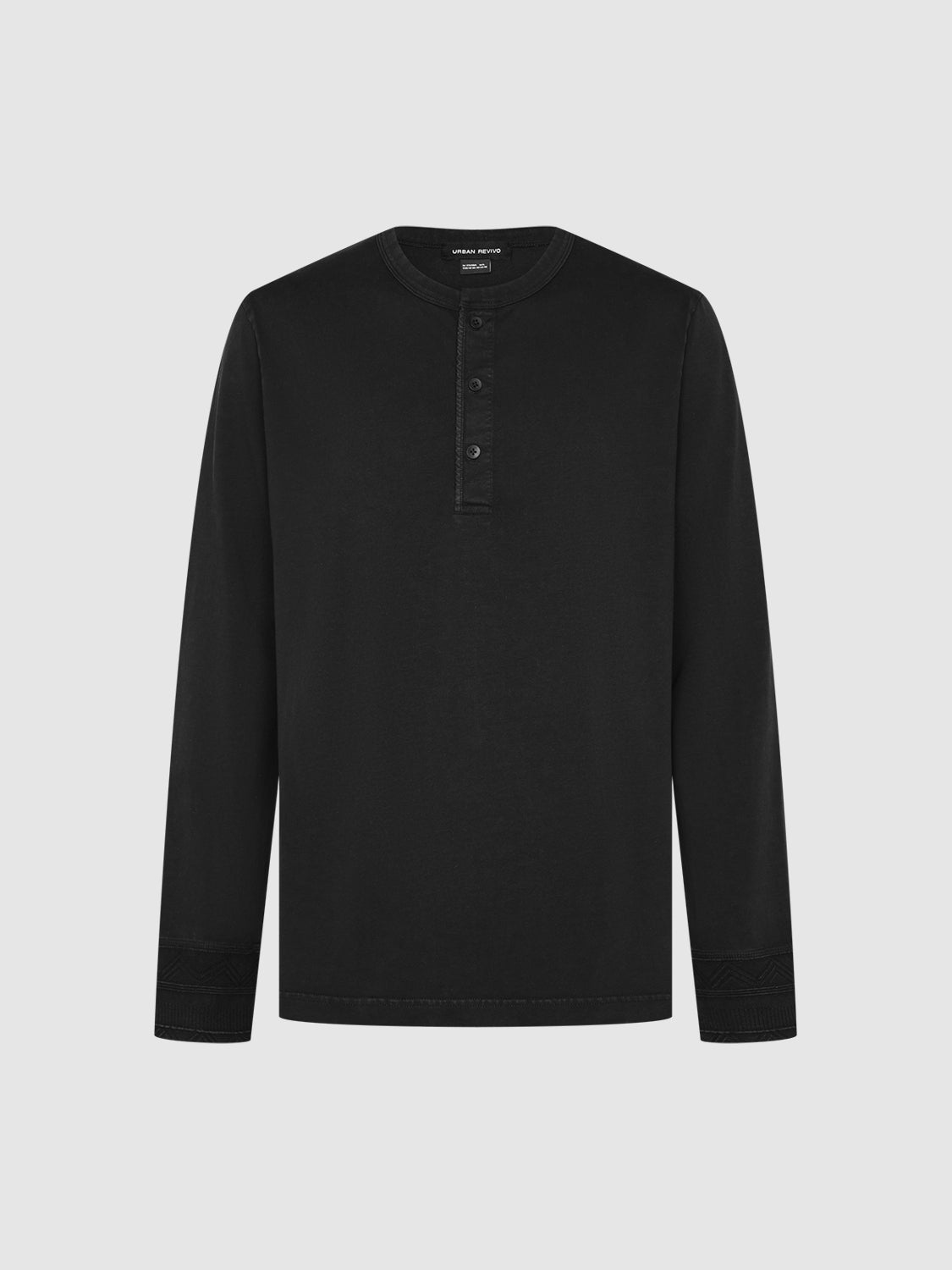 Button Half Placket Long Sleeve T-Shirts