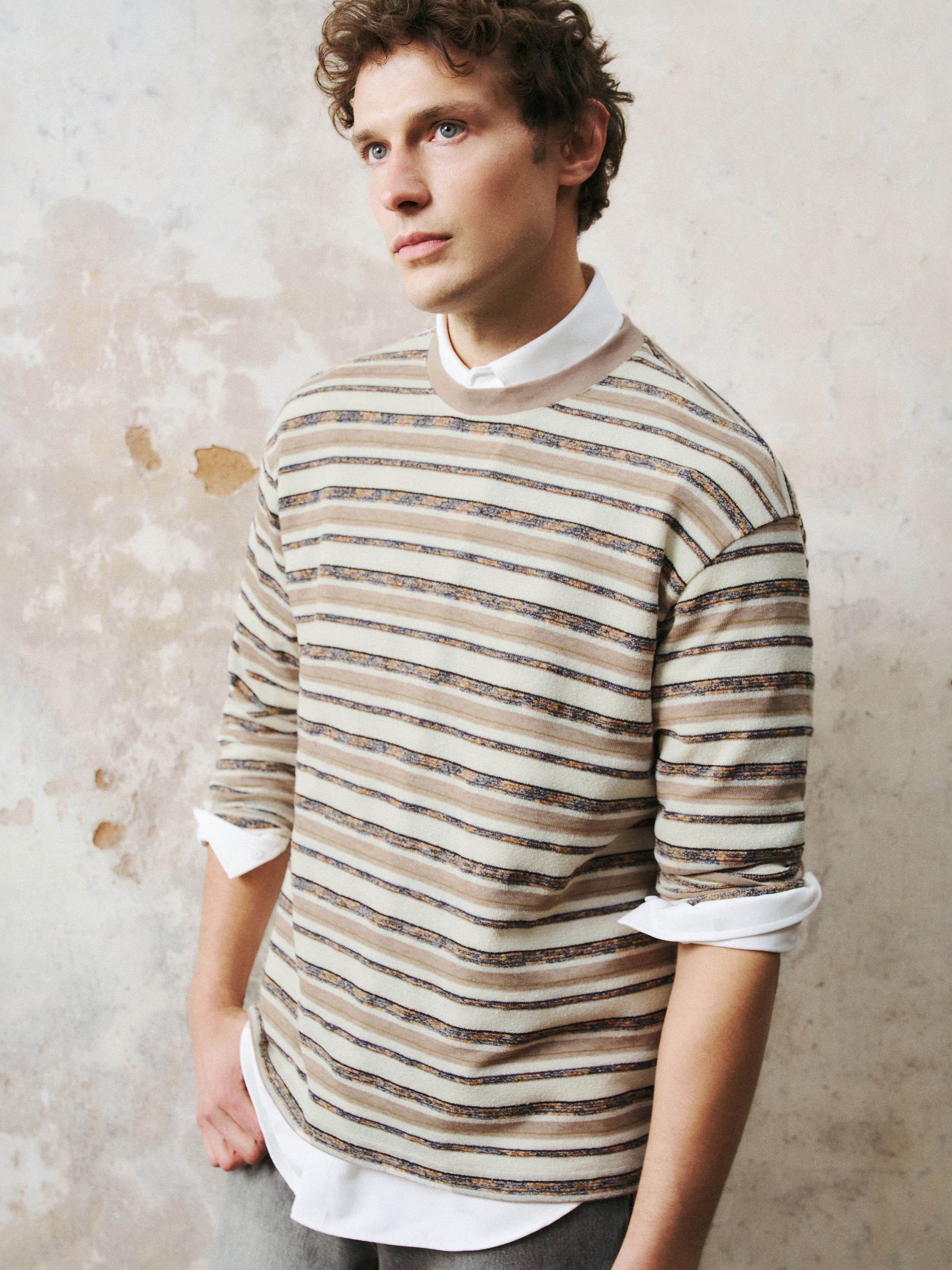 Crew Neck Striped T-Shirts