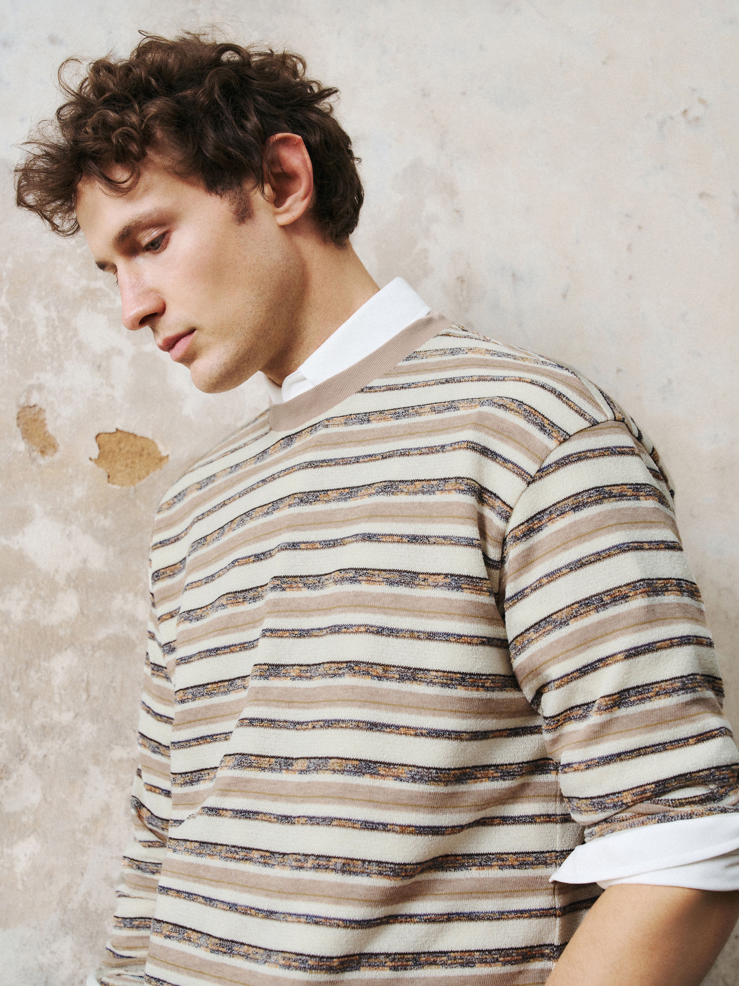 Crew Neck Striped T-Shirts