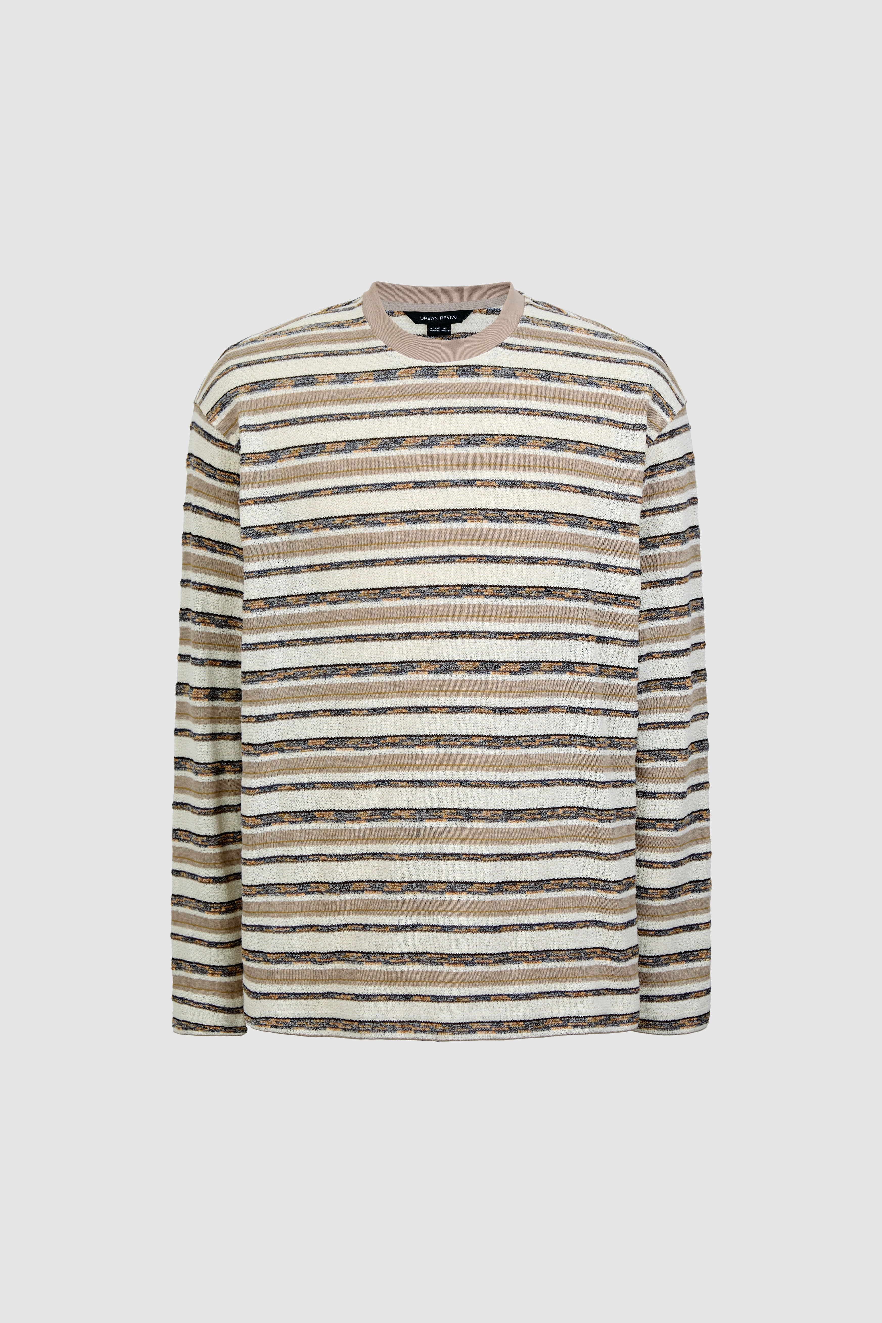 Crew Neck Striped T-Shirts