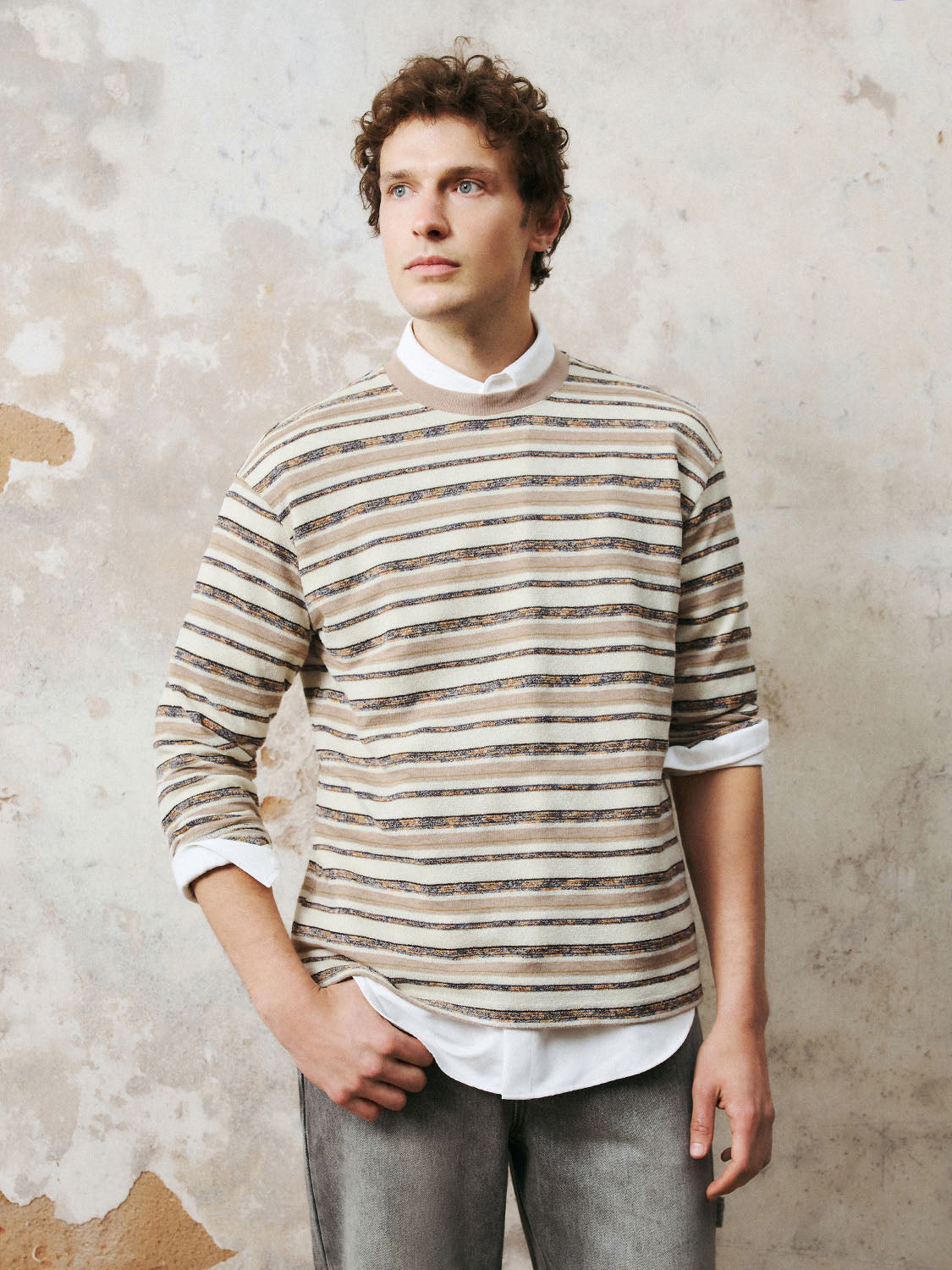 Crew Neck Striped T-Shirts