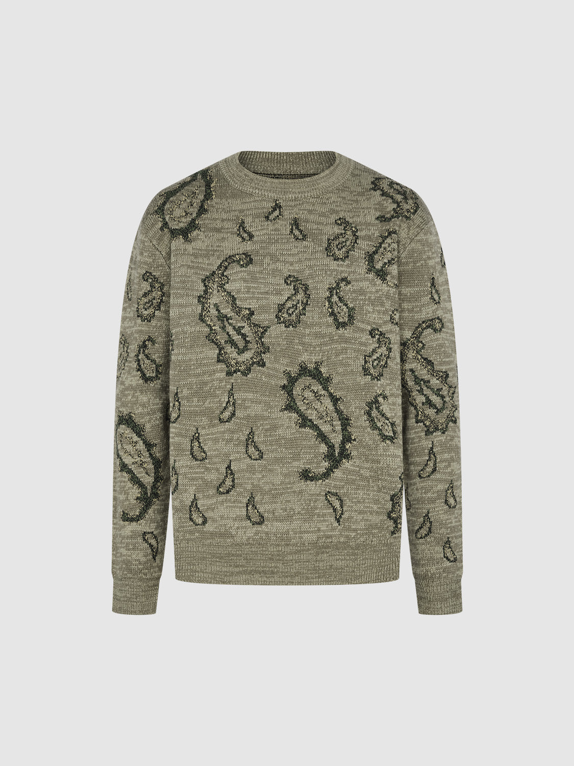 Paisley Printed Crew Neck Knitted T-Shirts