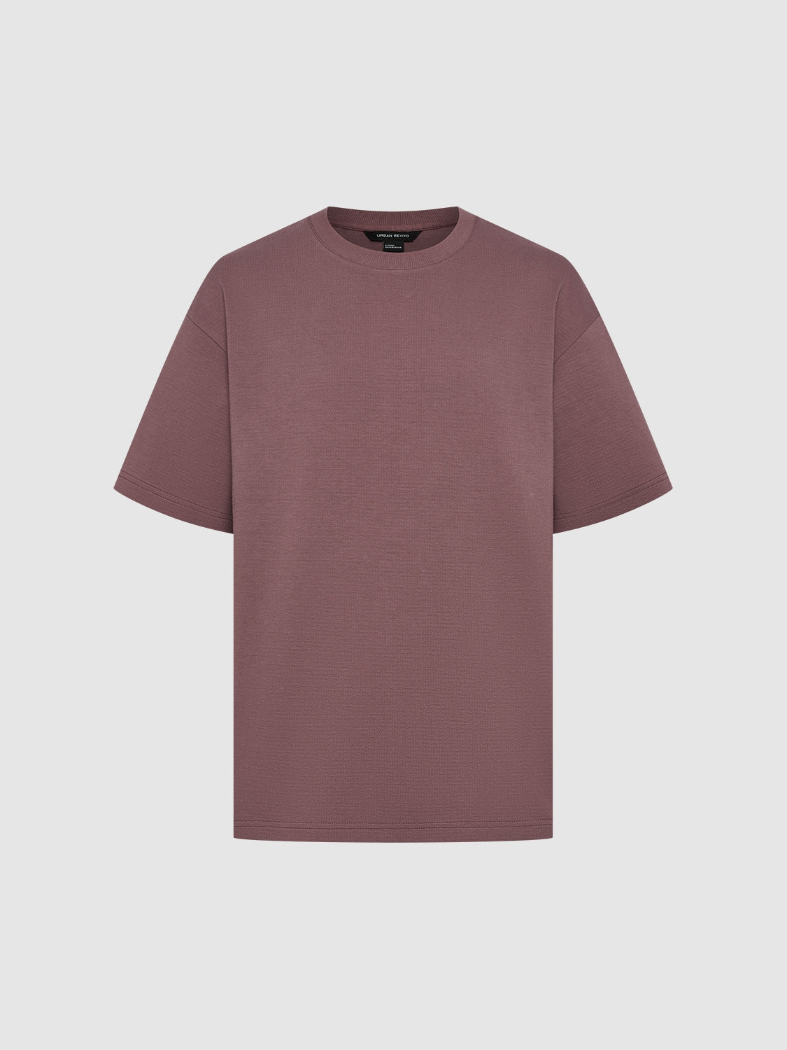 Textured Crew Neck Loose T-Shirt