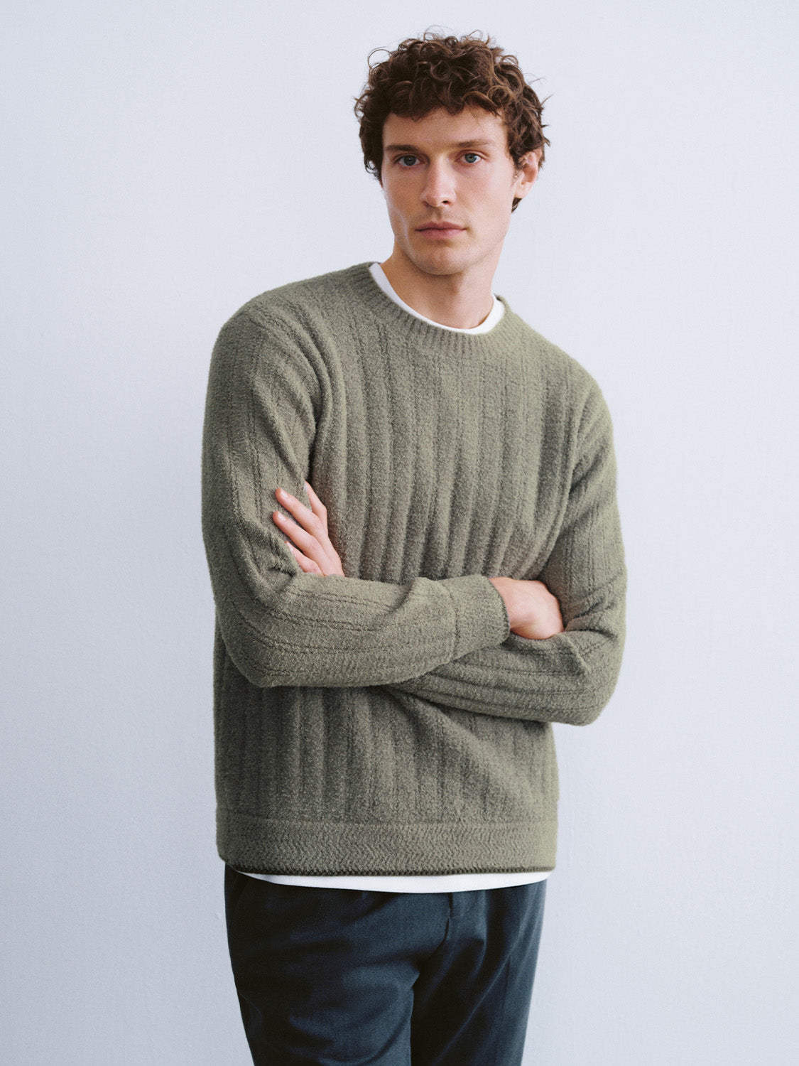 Crew Neck Knitted T-Shirt