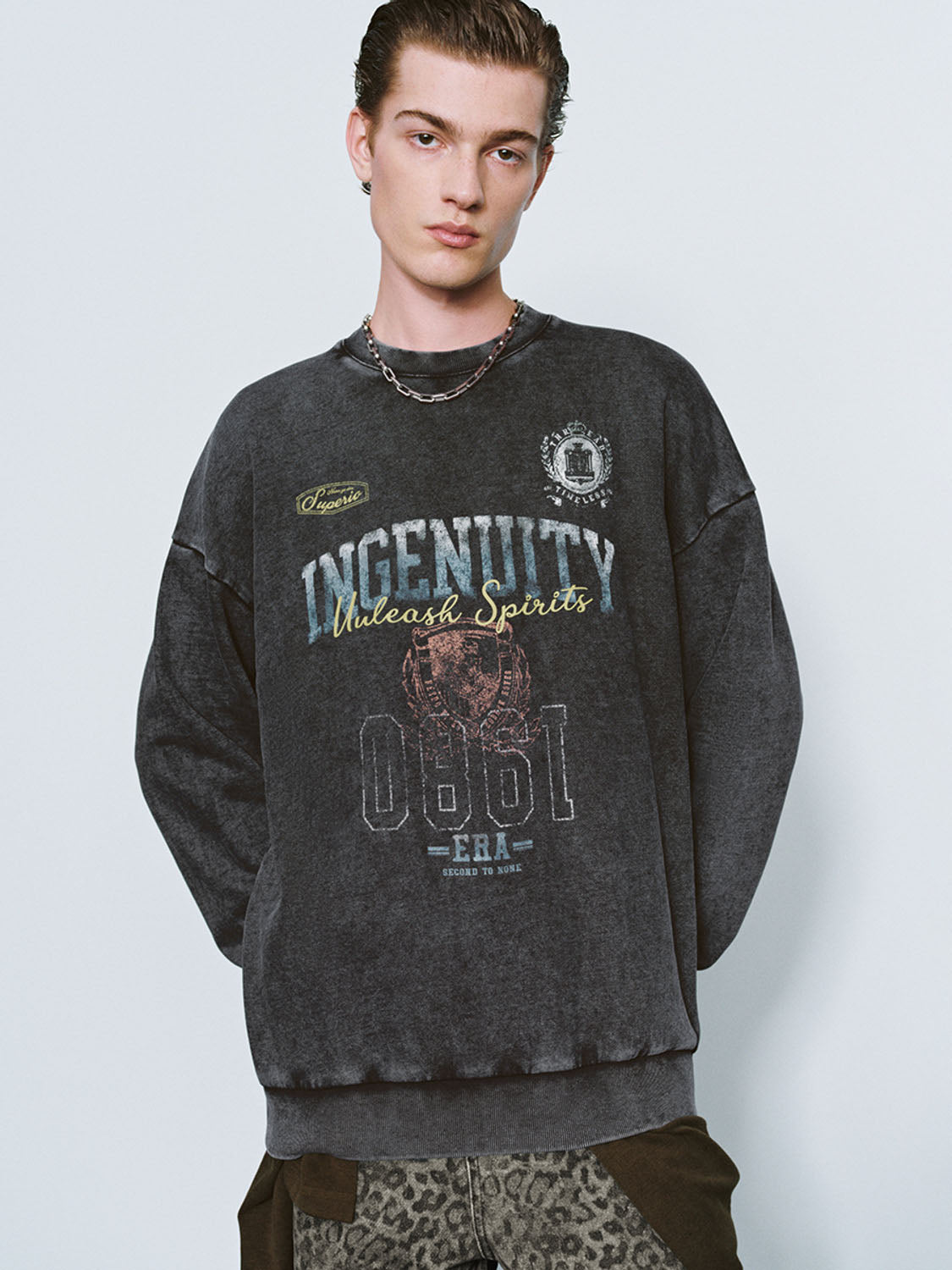 Printed Crew Neck Sweatshirts