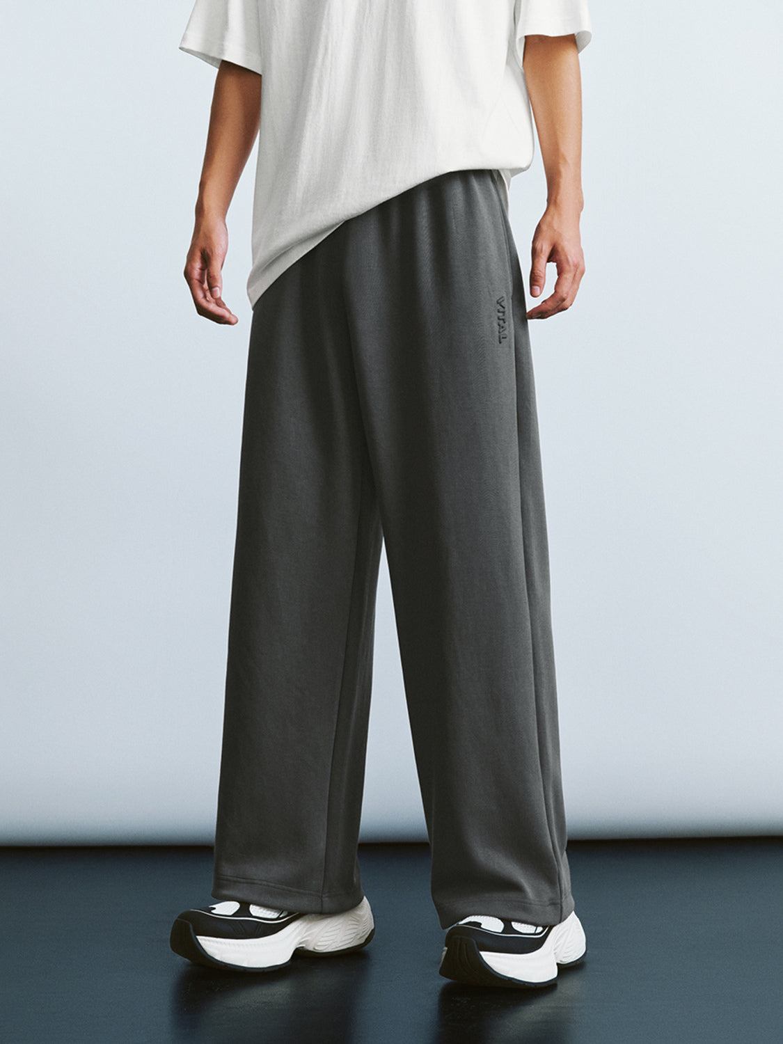 Drawstring Waist Knitted Straight Pants