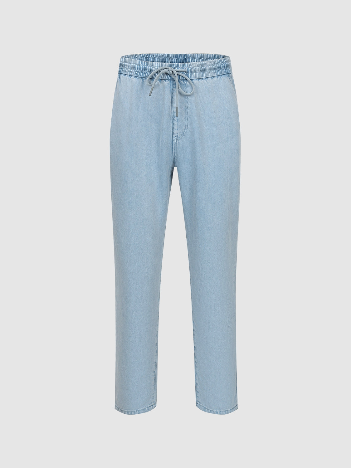 Drawstring Waist Straight Jeans