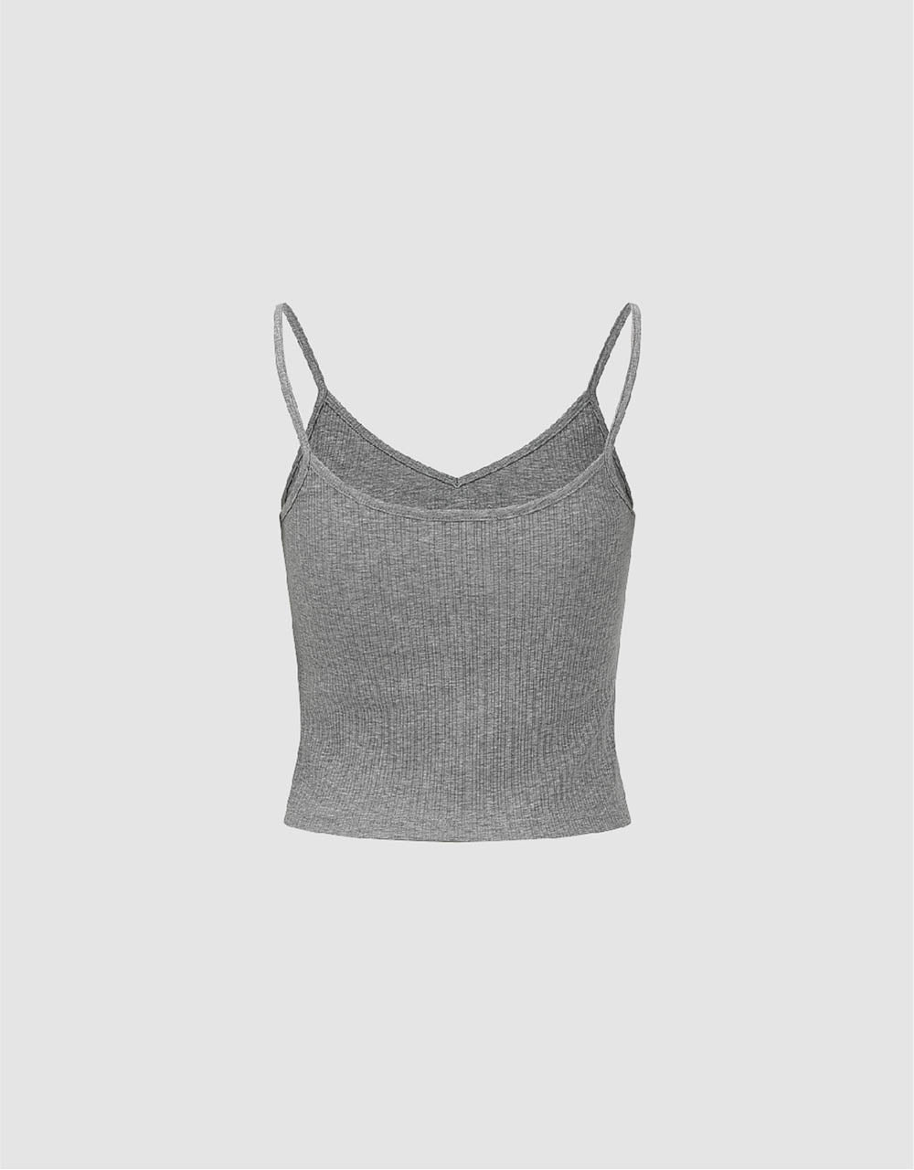 Basic V-Neck Knitted Cami Top