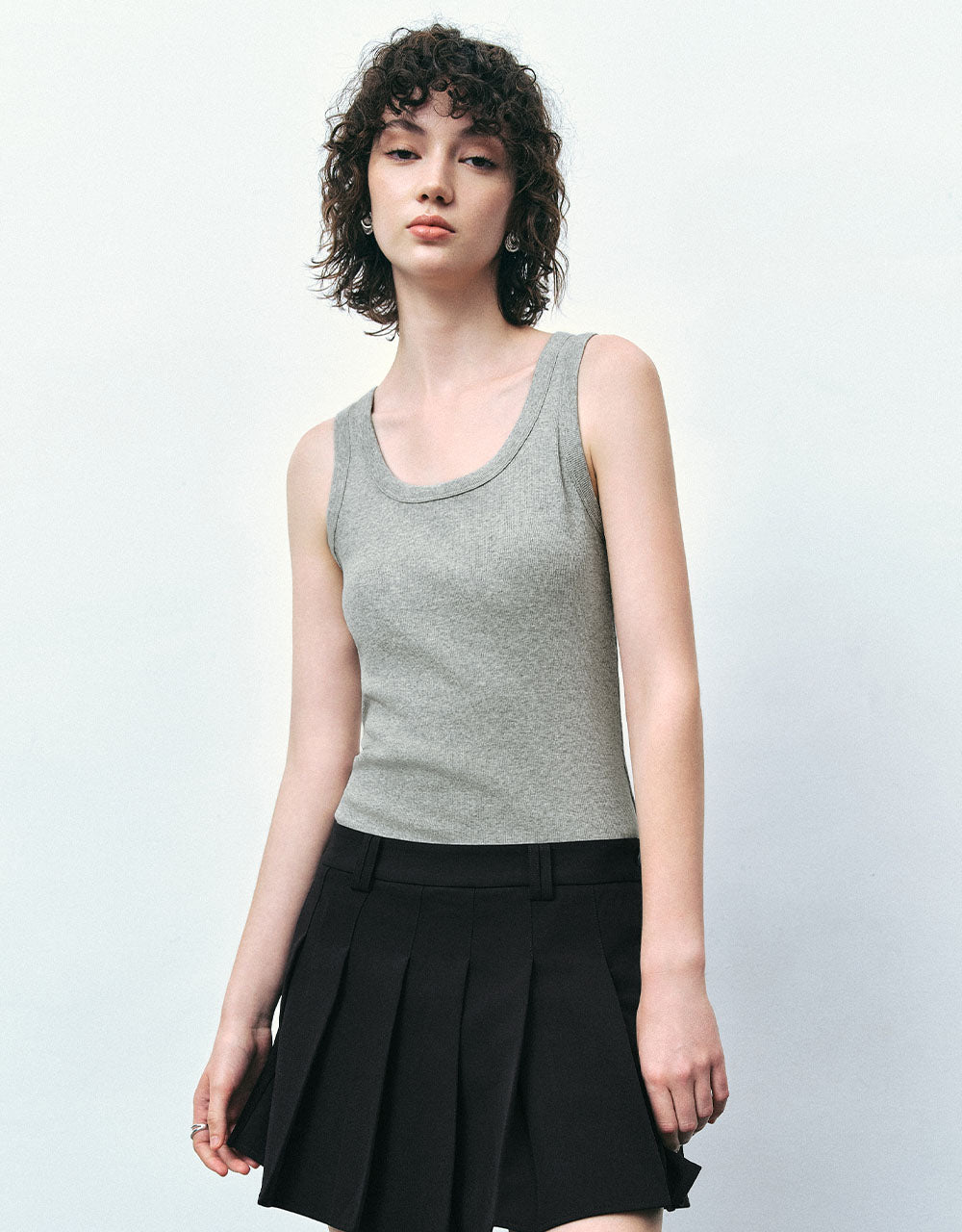 Crew Neck Knitted Tank Top