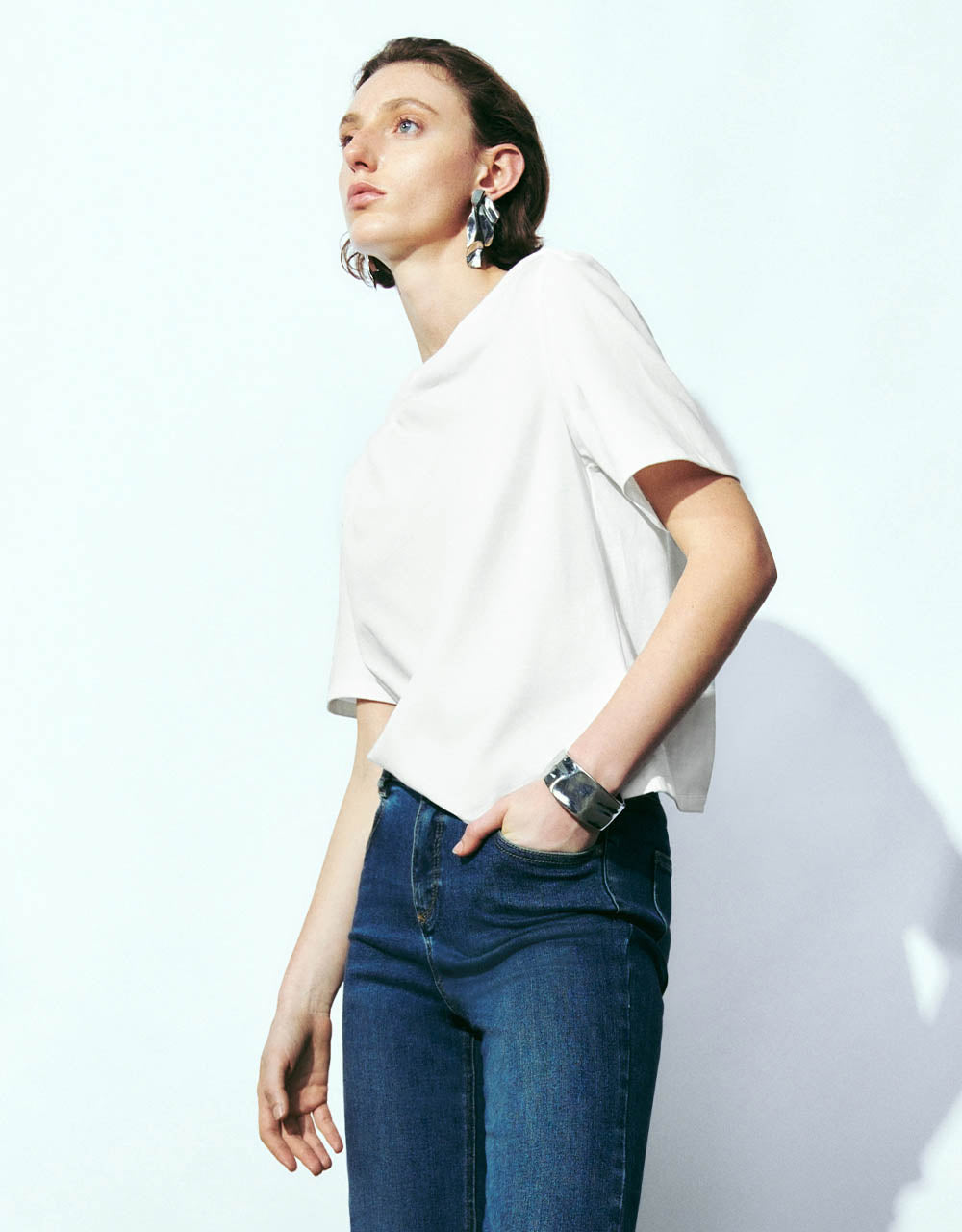 Asymmetric Crew Neck T-Shirt