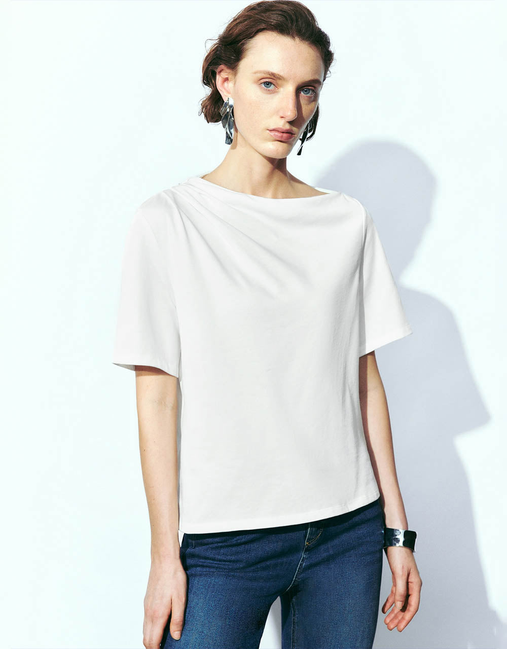 Asymmetric Crew Neck T-Shirt