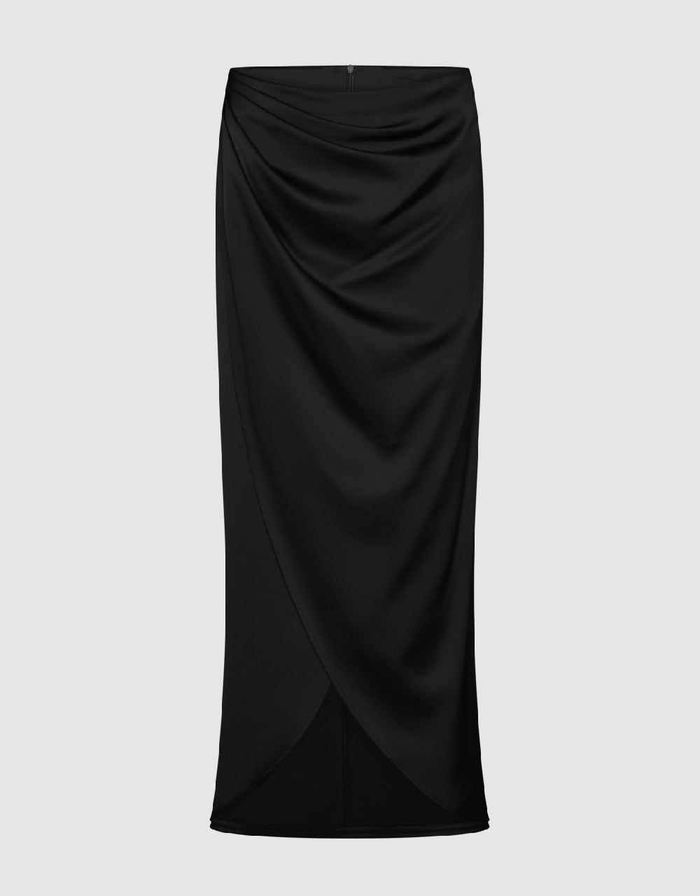 Ruched Midi Straight Skirt