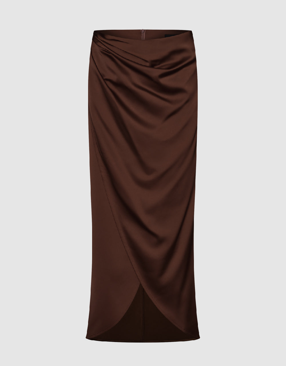 Ruched Midi Straight Skirt