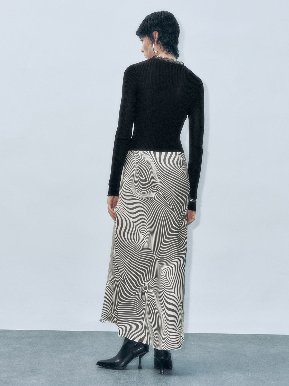 Abstract Printed Maxi Fishtail Skirts