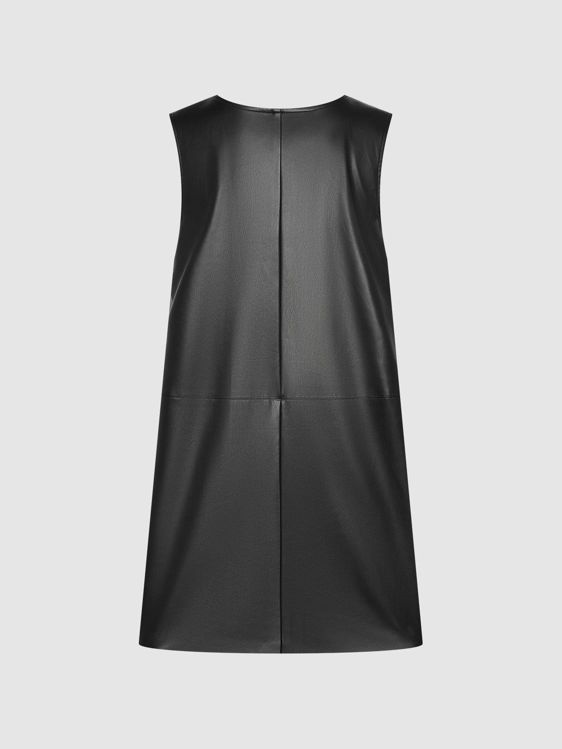 Sleevelesss Vegan Leather A-Line Dress