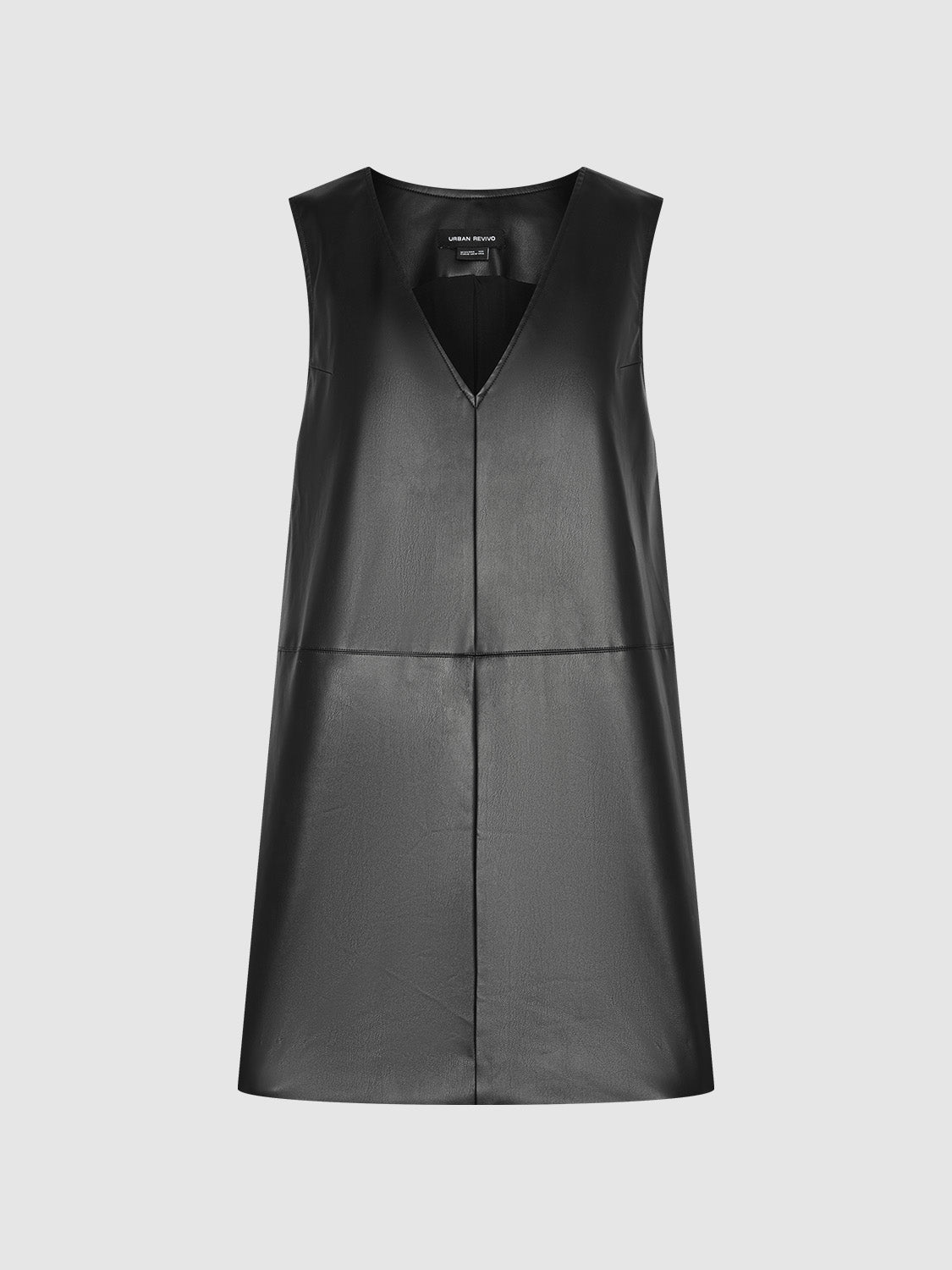 Sleevelesss Vegan Leather A-Line Dress