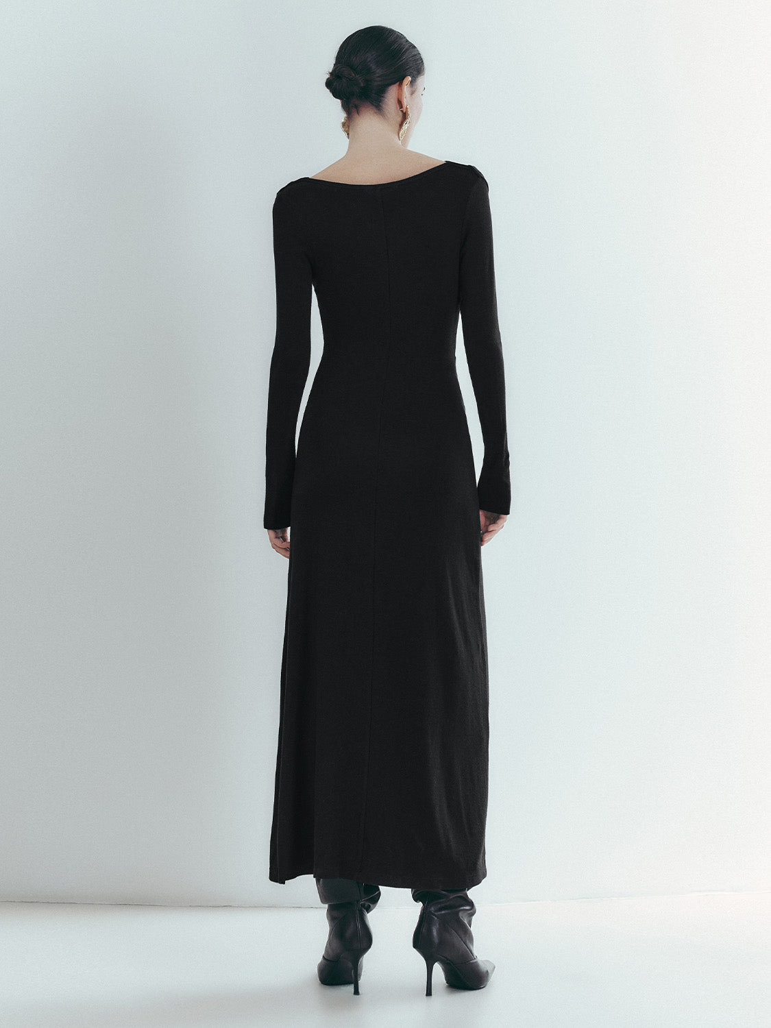 Ruched Long Sleeve A-Line Dresses