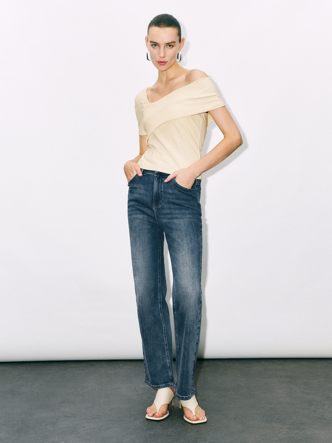 Straight Flared Denim Jeans