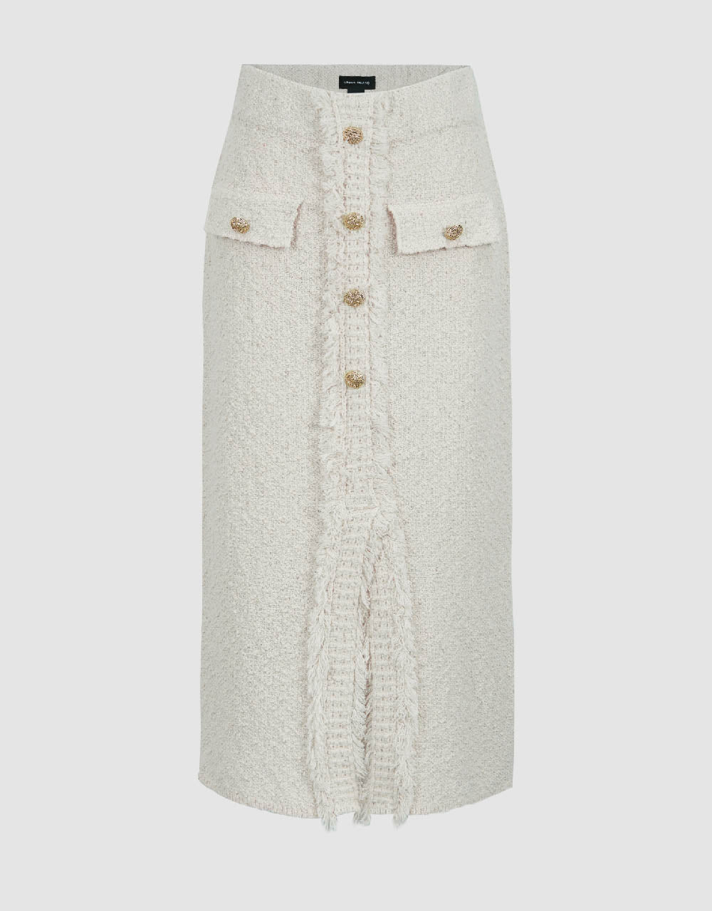 Split Hem Tweed Knitted Straight Skirt