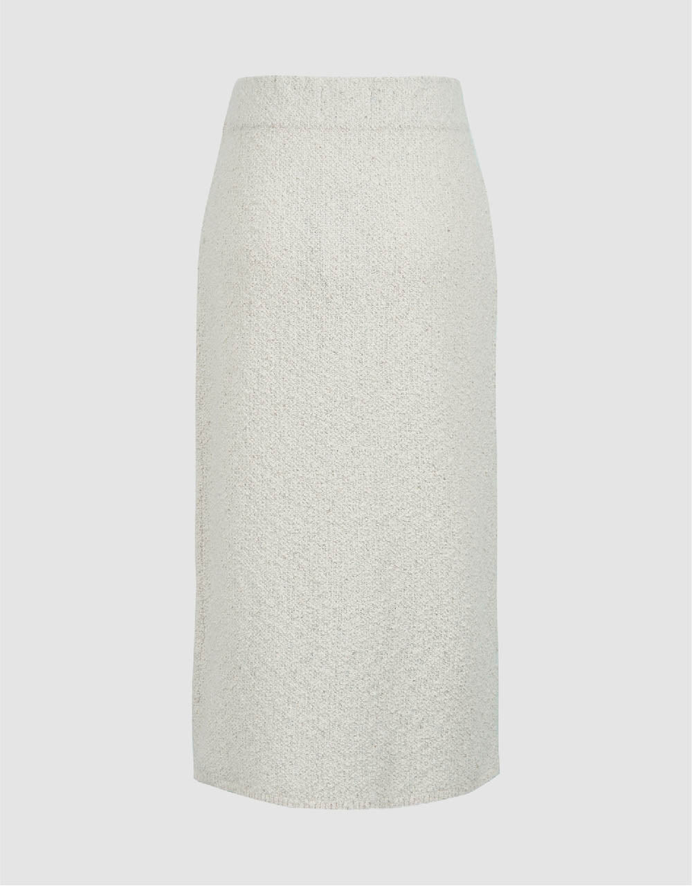 Split Hem Tweed Knitted Straight Skirt