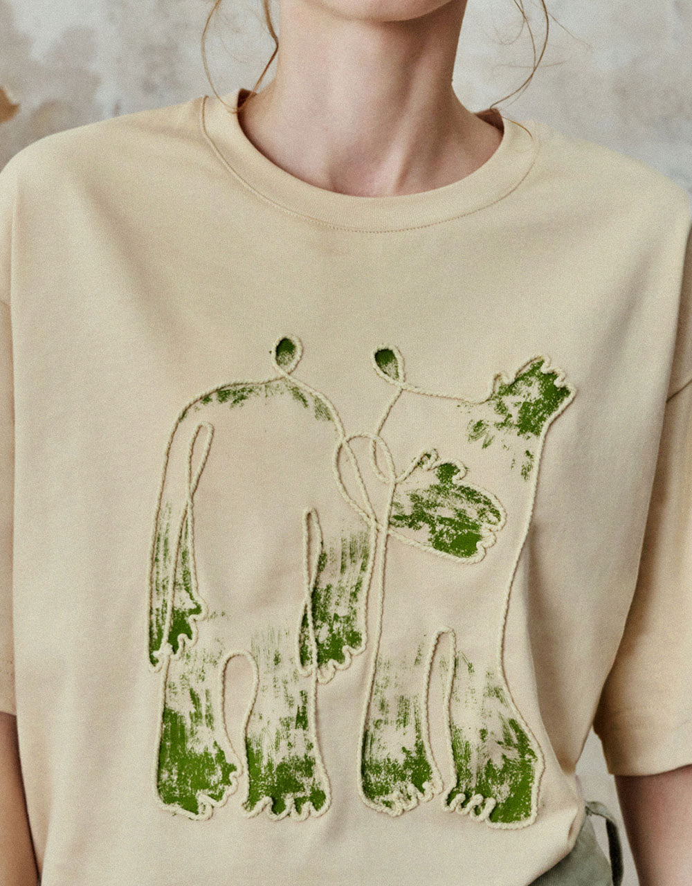 Printed Crew Neck Straight T-Shirt