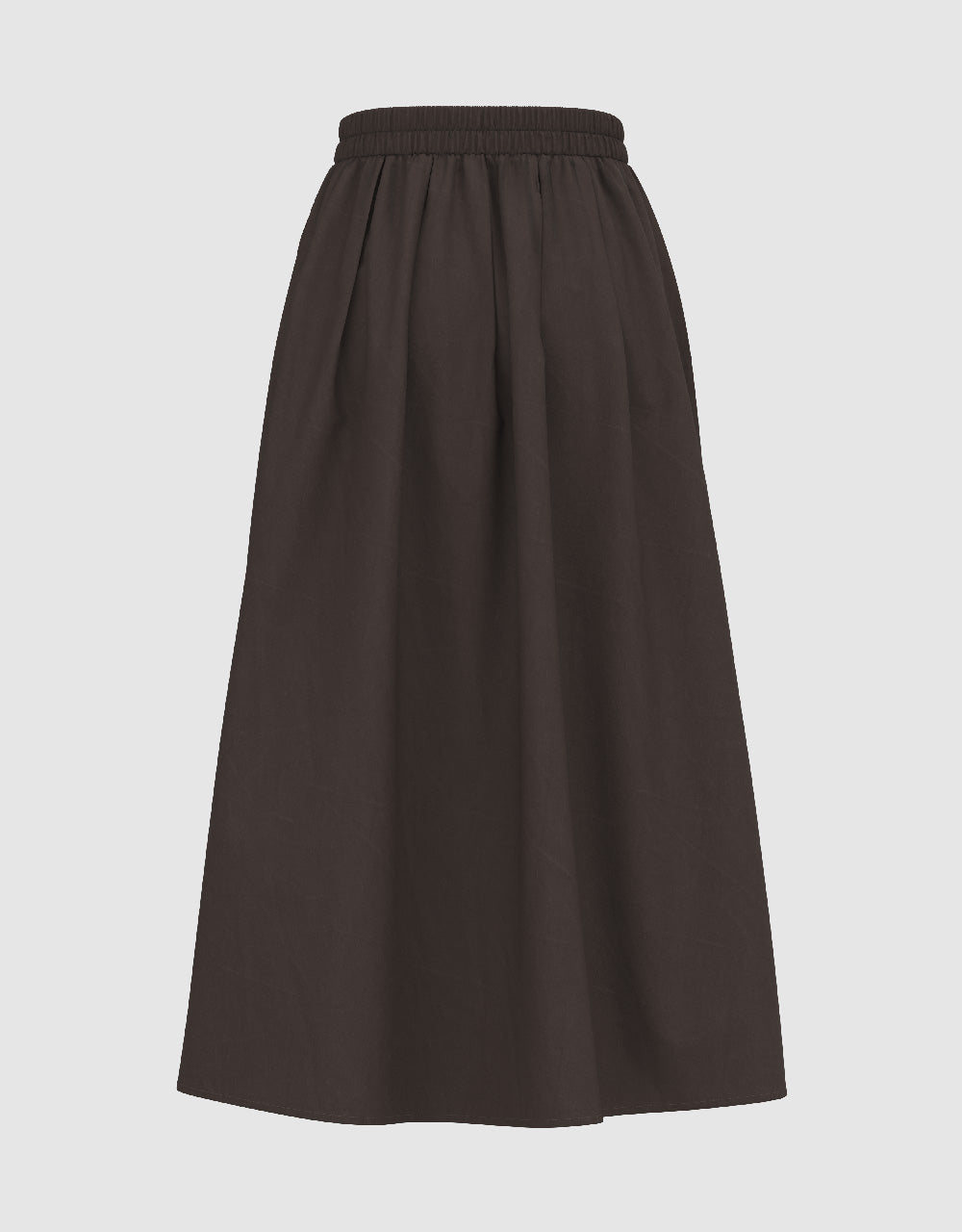 Elastic Waist Midi A-Line Skirt