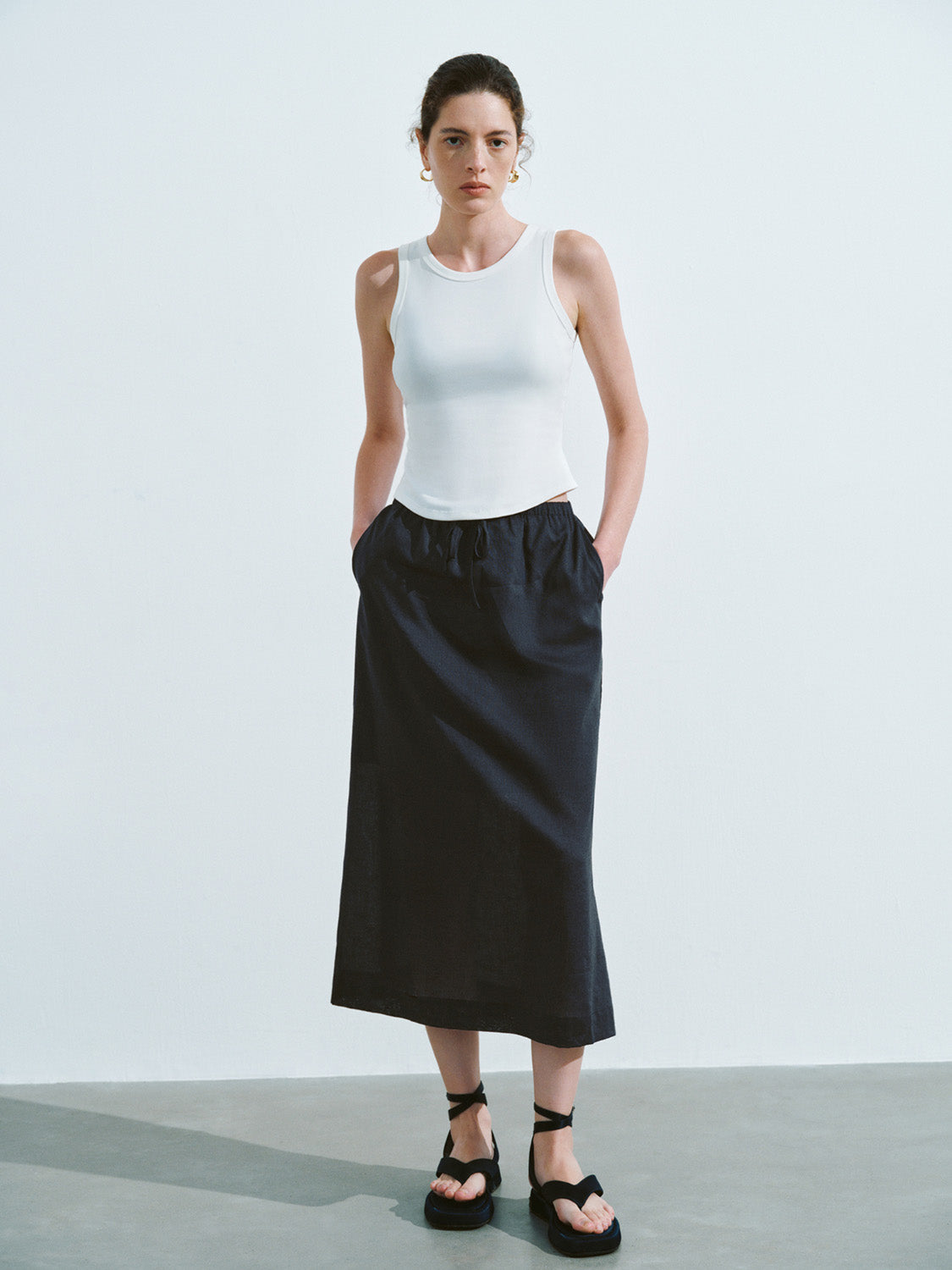 Midi A-Line Skirt