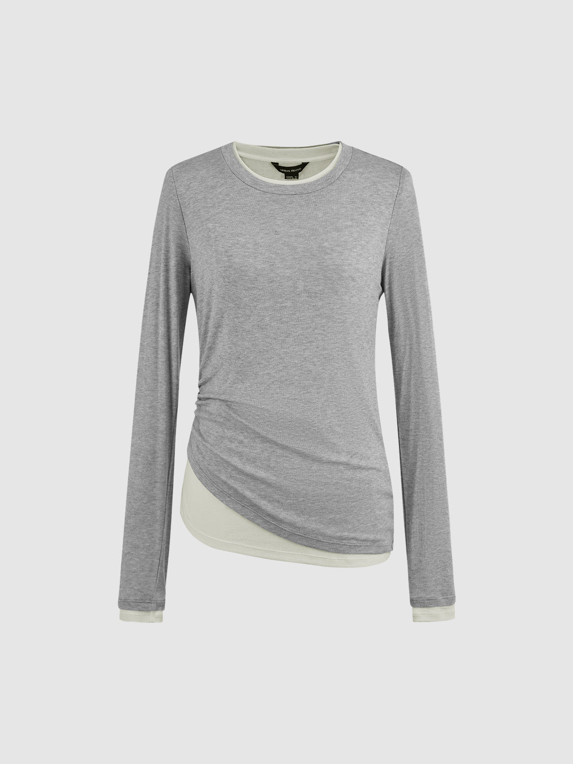 Asymmetric Crew Neck Skinny T-Shirt