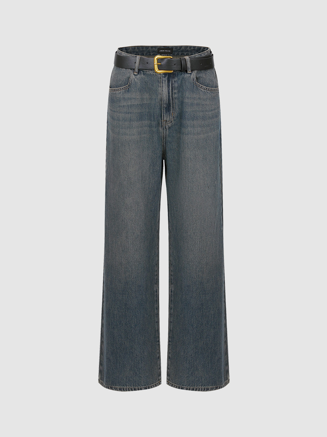 Wide-Leg Jeans With Belt