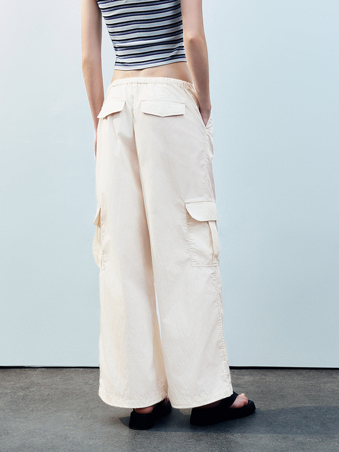 Drawstring Waist Straight Pants