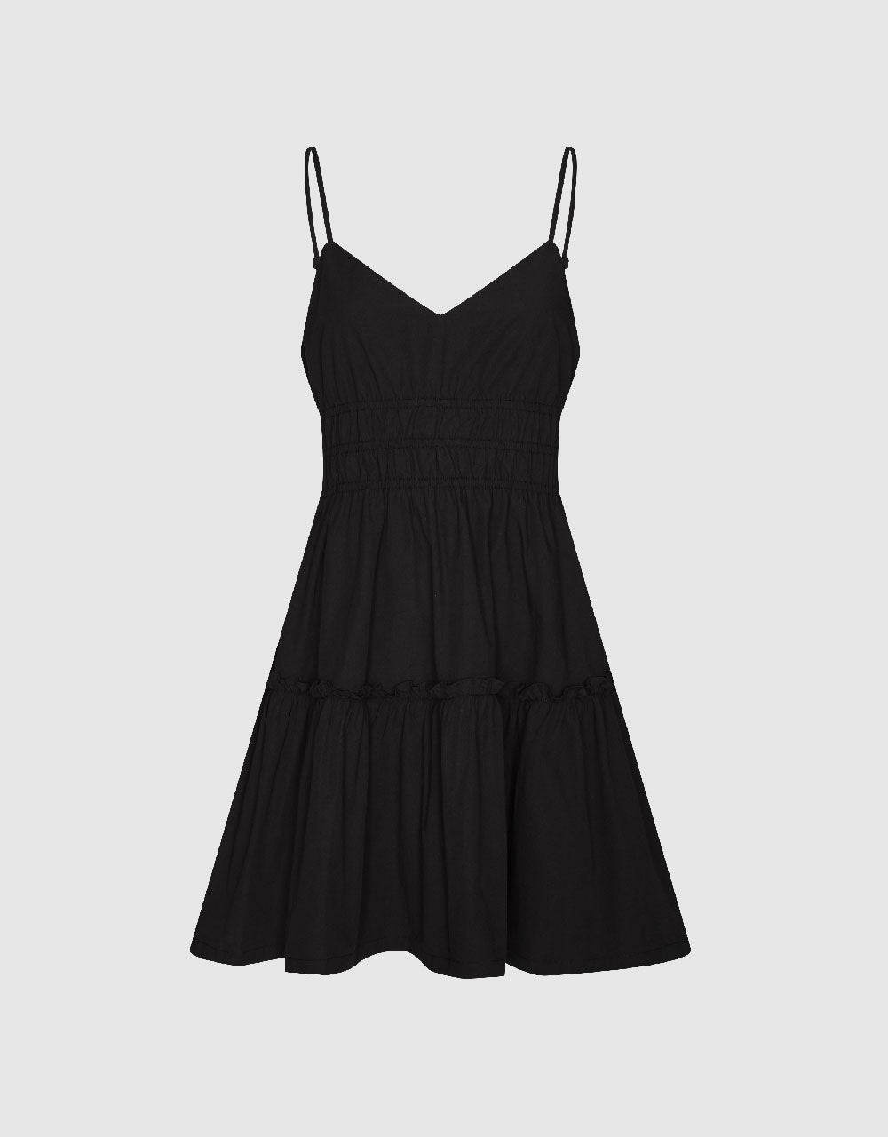 Elastic Waist V-Neck A-Line Cami Dress