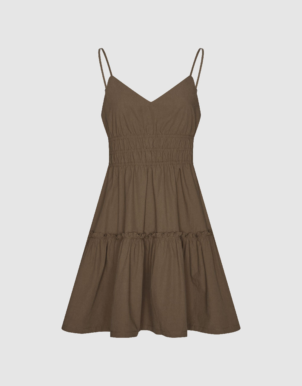 Elastic Waist V-Neck A-Line Cami Dress