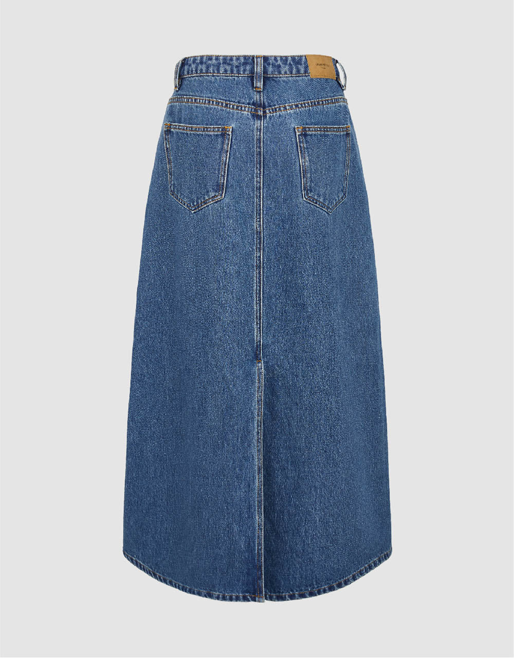 Two Toned Midi A-Line Denim Skirt