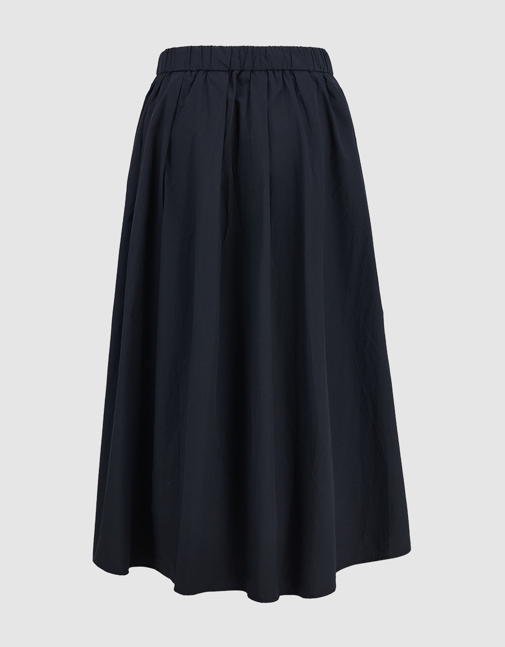 Elastic Waist Midi A-Line Skirt