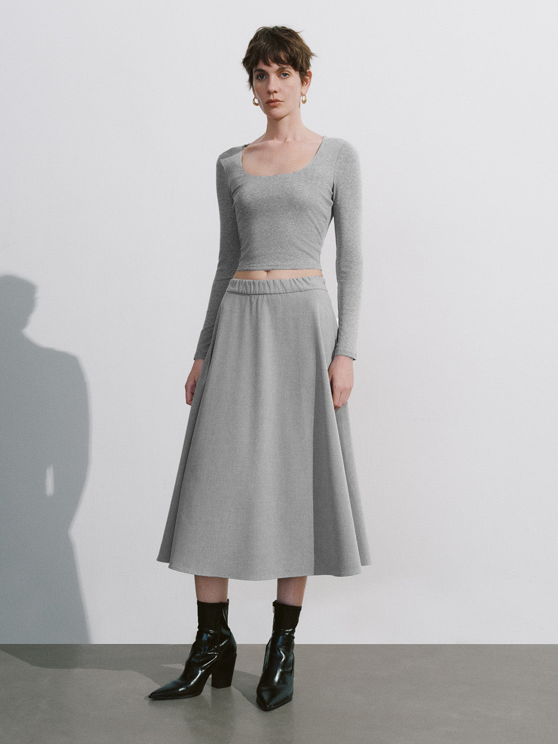 Midi A-Line Skirt