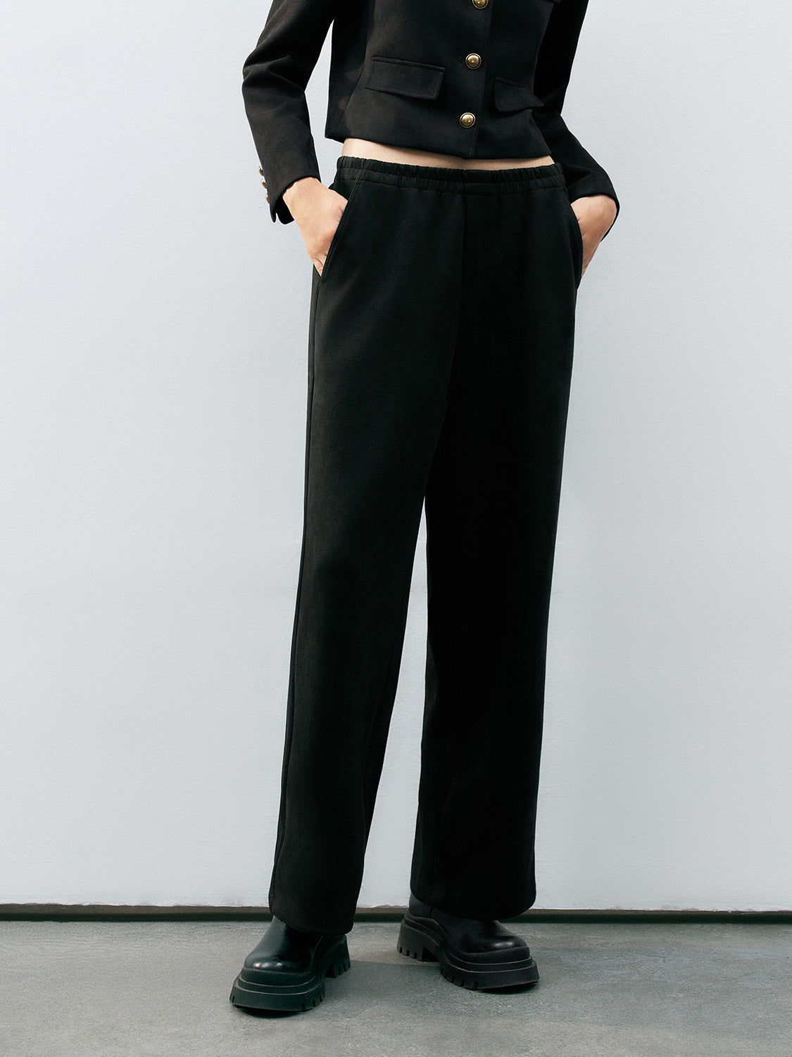 Slant Pocket Wide-Leg Pants