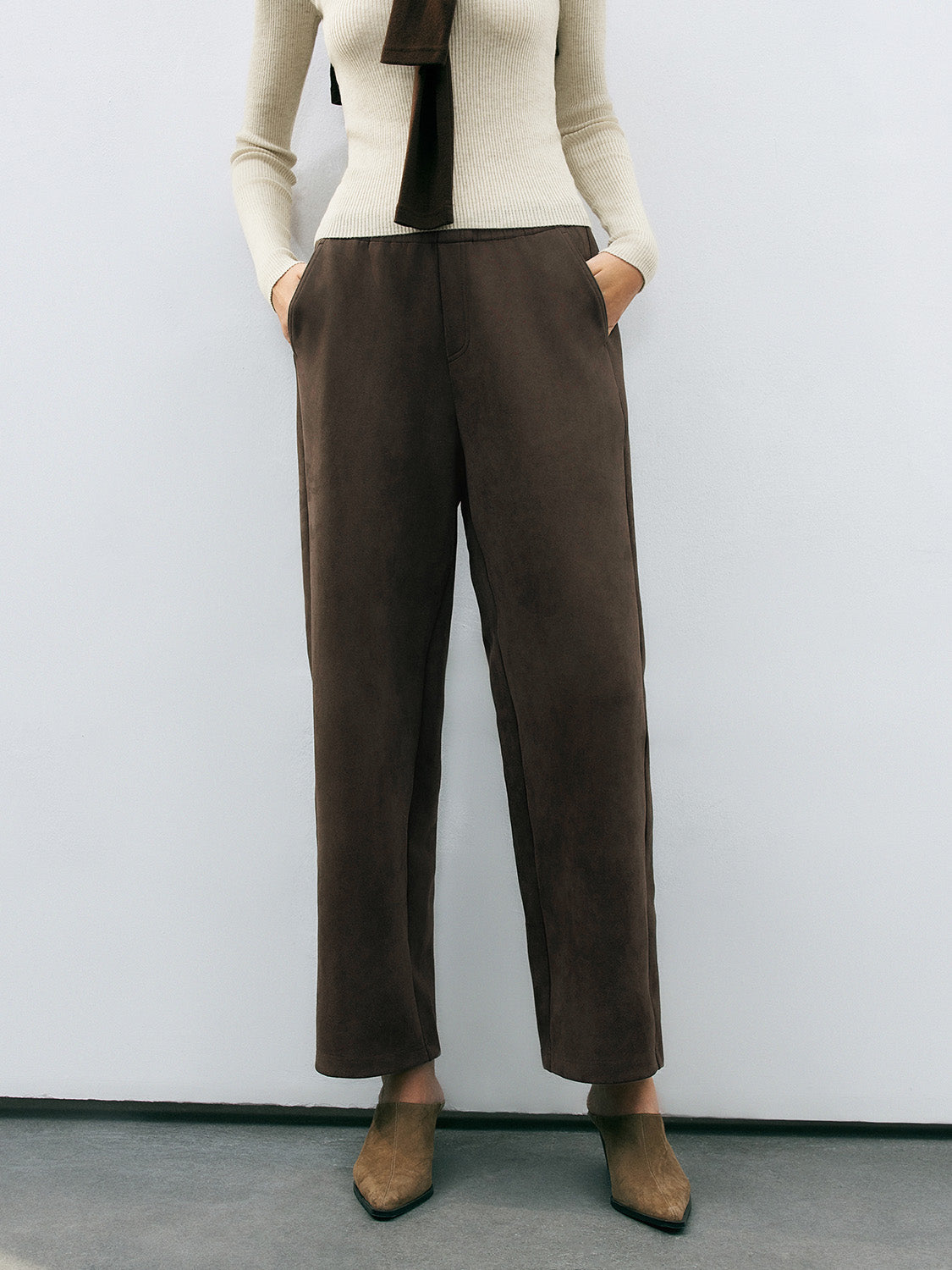 Slant Pocket Wide-Leg Pants