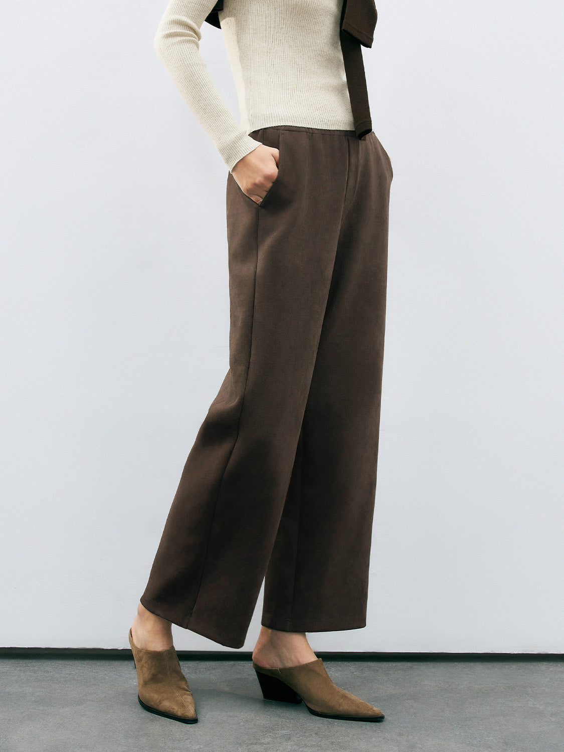 Slant Pocket Wide-Leg Pants